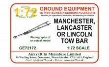 1/72 Avro Lancaster Tow Bar for Airfix and Hasegawa 1/72 Avro Lancaster Tow Bar for Airfix and Hasegawa