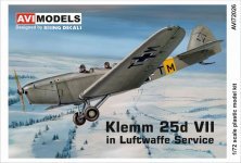 1/72 Klemm 25d VII in Luftwaffe Service 1/72 Klemm 25d VII in Luftwaffe Service