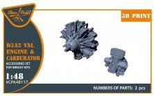 Clear Prop Moteur carburateur D3A2 VAL 1/48 pour Wingsy Clear Prop Moteur carburateur D3A2 VAL 1/48 pour Wingsy