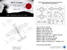 1/72 Grumman TBM-3 Avenger National Insignia paint masks 1/72 Grumman TBM-3 Avenger National Insignia paint masks