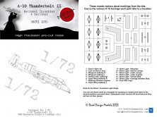 1/72 Fairchild A-10 Thunderbolt National Insignia paint masks 1/72 Fairchild A-10 Thunderbolt National Insignia paint masks