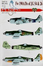 Eagle Cal 1/48 Décals Fw-190A/D JG 54 et JG 26 Eagle Cal 1/48 Décals Fw-190A/D JG 54 et JG 26