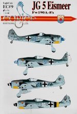 Eagle Cal 1/48 Fw-190A-8/A-9/A-12 JG 5 Eismeer Décals Eagle Cal 1/48 Fw-190A-8/A-9/A-12 JG 5 Eismeer Décals