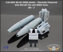 1/18 Mk-82 500lb bomb with BSU-86 fin, M904 fuze Tp 2 bombs 1/18 Mk-82 500lb bomb with BSU-86 fin, M904 fuze Tp 2 bombs