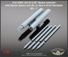 1/32 LAU-10 5.00 Rocket Launcher With rockets and warheads 2 pod 1/32 LAU-10 5.00 Rocket Launcher With rockets and warheads 2 pod