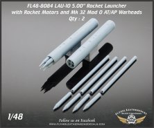 1/48 LAU-10 5.00 Rocket Launcher With rockets and warheads 2 pod 1/48 LAU-10 5.00 Rocket Launcher With rockets and warheads 2 pod
