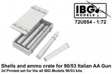 1/72 Shells and ammo crates for 90/53 Italian Anti Aircraft Gun 1/72 Shells and ammo crates for 90/53 Italian Anti Aircraft Gun