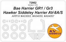 1/72 Harrier GR1 / GR3 / Av-8A/S masks for Airfix 1/72 Harrier GR1 / GR3 / Av-8A/S masks for Airfix