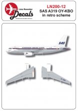 1/200 SAS Airbus A319 OY-KBO decals in retro scheme 1/200 SAS Airbus A319 OY-KBO decals in retro scheme