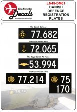 1/48 Danish Defence Registration Plates 1/48 Danish Defence Registration Plates