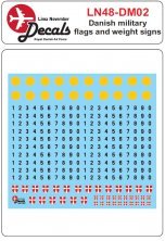 1/48 Danish military flag and weight signs 1/48 Danish military flag and weight signs