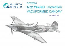 1/72 Yak-9 vacuumed clear canopy for Zvezda 1/72 Yak-9 vacuumed clear canopy for Zvezda