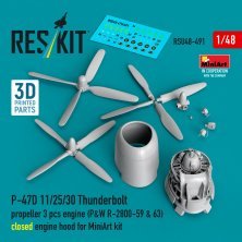 Reskit 1/48 P-47D Thunderbolt Hélice & Moteur pour Miniart Reskit 1/48 P-47D Thunderbolt Hélice & Moteur pour Miniart