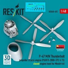 Reskit 1/48 Hélice et moteur P-47 M/N Thunderbolt pour Miniart Reskit 1/48 Hélice et moteur P-47 M/N Thunderbolt pour Miniart