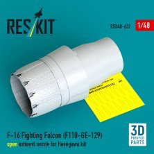 Reskit 1/48 Tuyère ouverte F-16 Fighting Falcon Hasegawa Reskit 1/48 Tuyère ouverte F-16 Fighting Falcon Hasegawa